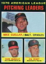 1971 Topps Baseball Cards      069      Mike Cuellar/Dave McNally/Jim Perry LL